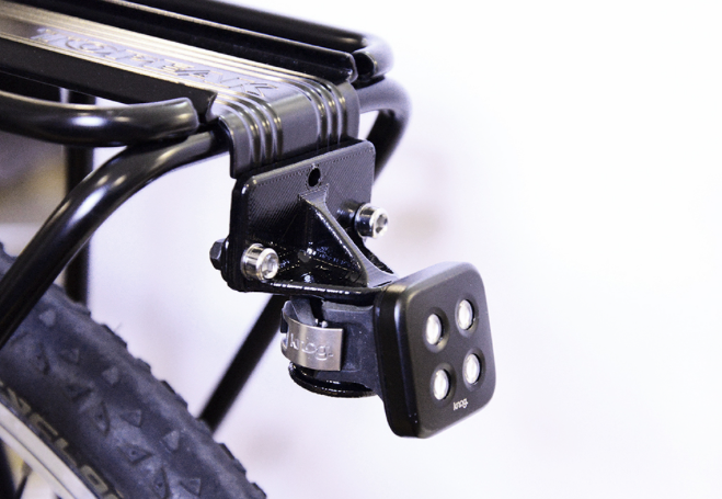 Bicycle Rear Rack Tail Light Mount Adapter – Universal Bike Cargo Rack Bracket for LED Safety Lights, E-Bike & Commuter Compatible